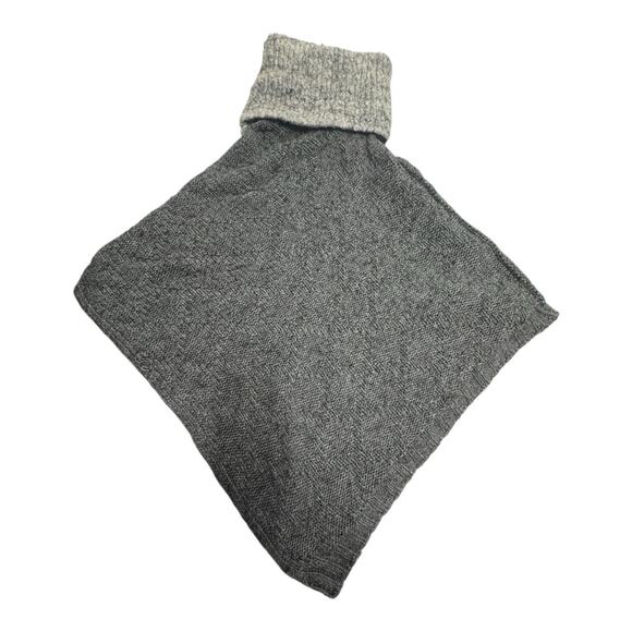 Cocogio Gray Cowl Neck Chunky Knit Poncho Sweater Made In Italy Wool Alpaca OS - Picture 1 of 4